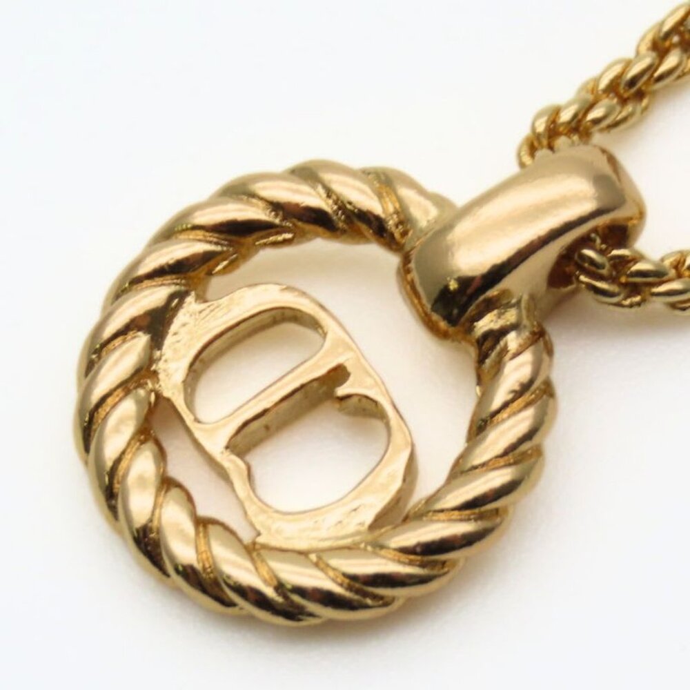 Christian Dior Necklace CD Logo Metal Gold GP Plated Accessories - Picture 4 of 9